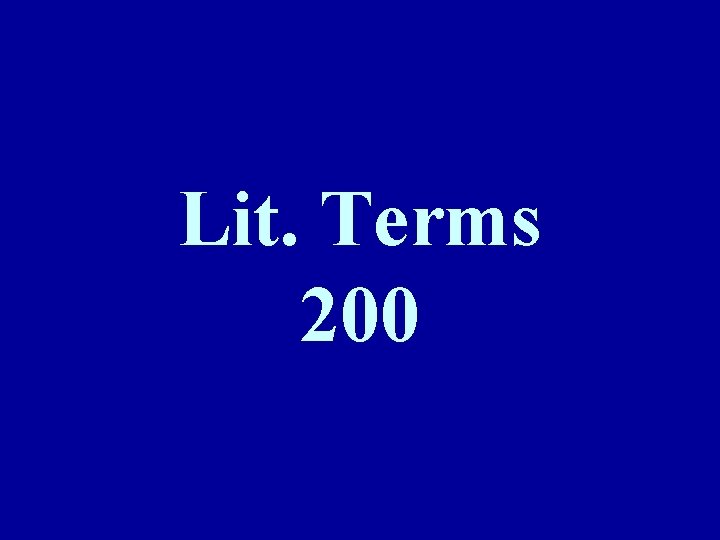 Lit. Terms 200 