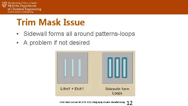 Trim Mask Issue • Sidewall forms all around patterns-loops • A problem if not