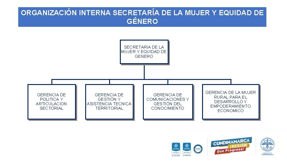 ORGANIZACIÓN INTERNA SECRETARÍA DE LA MUJER Y EQUIDAD DE GÉNERO SECRETARIA DE LA MUJER