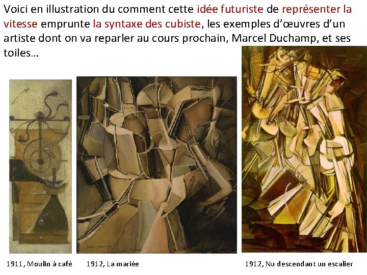 Voici en illustration du comment cette idée futuriste de représenter la vitesse emprunte la