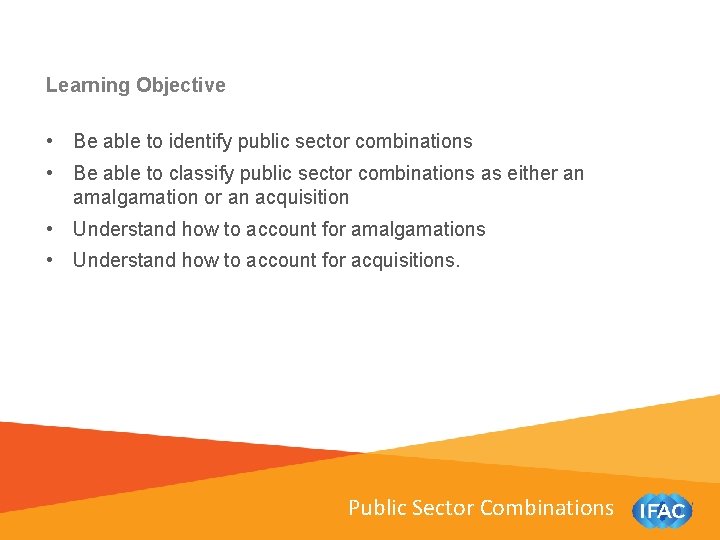 Learning Objective • Be able to identify public sector combinations • Be able to