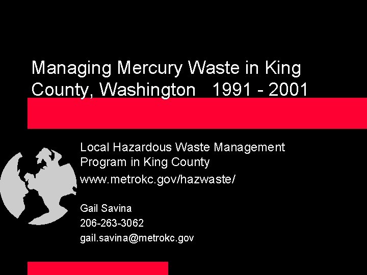 Breaking the Mercury Cycle Session 7 Collection Programs