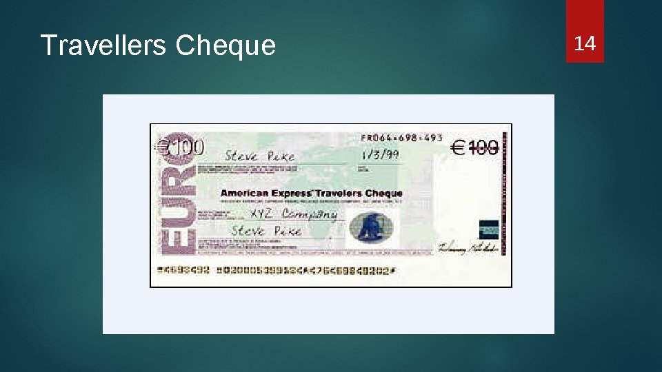 Travellers Cheque 14 