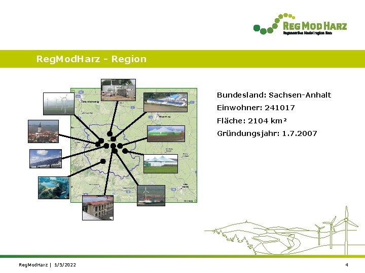 Reg. Mod. Harz - Region Bundesland: Sachsen-Anhalt Einwohner: 241017 Fläche: 2104 km² Gründungsjahr: 1.