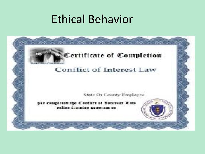 Ethical Behavior 