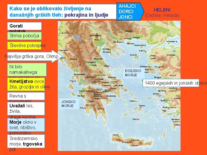 Kako se je oblikovalo življenje na današnjih grških tleh: pokrajina in ljudje AHAJCI DORCI