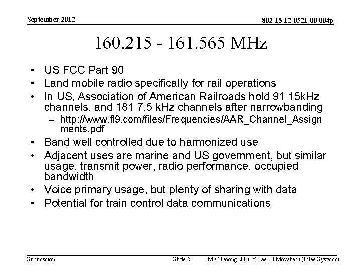 September 2012 802 -15 -12 -0521 -00 -004 p 160. 215 - 161. 565