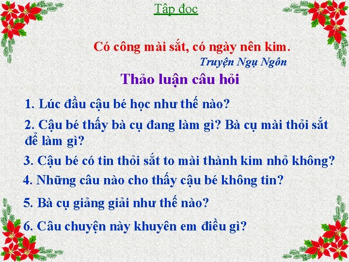 Tập đọc Có công mài sắt, có ngày nên kim. Truyện Ngụ Ngôn Thảo