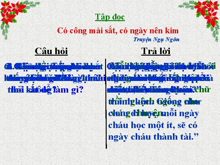 Tập đọc Có công mài sắt, có ngày nên kim Truyện Ngụ Ngôn Câu