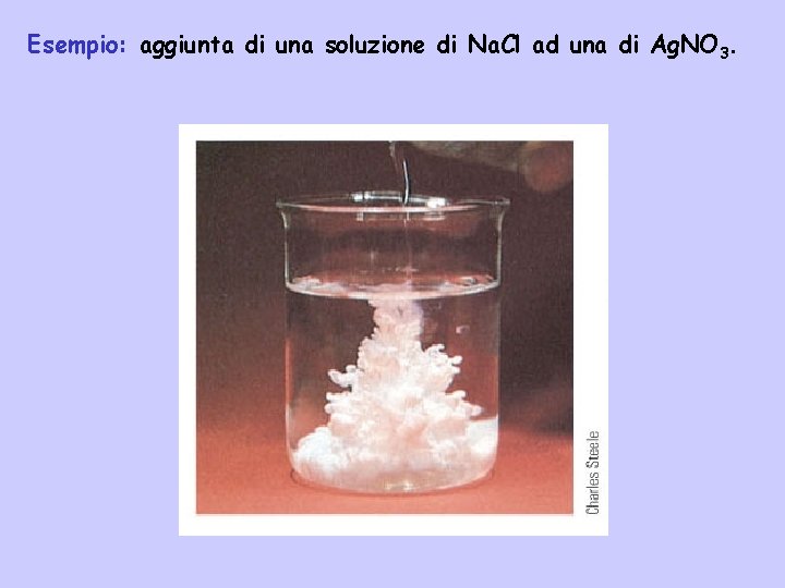 Esempio: aggiunta di una soluzione di Na. Cl ad una di Ag. NO 3.