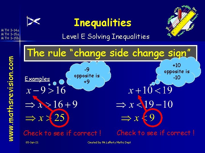 Inequalities www. mathsrevision. com MTH 3 -14 a MTH 3 -15 b Level E
