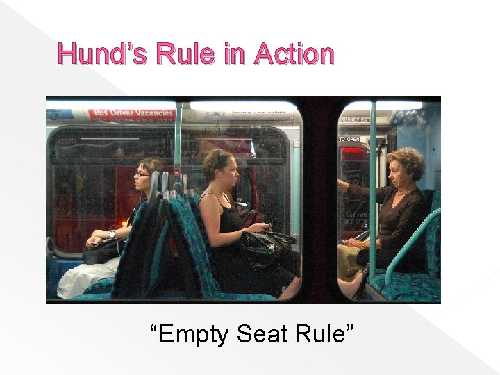 Hund’s Rule in Action “Empty Seat Rule” 
