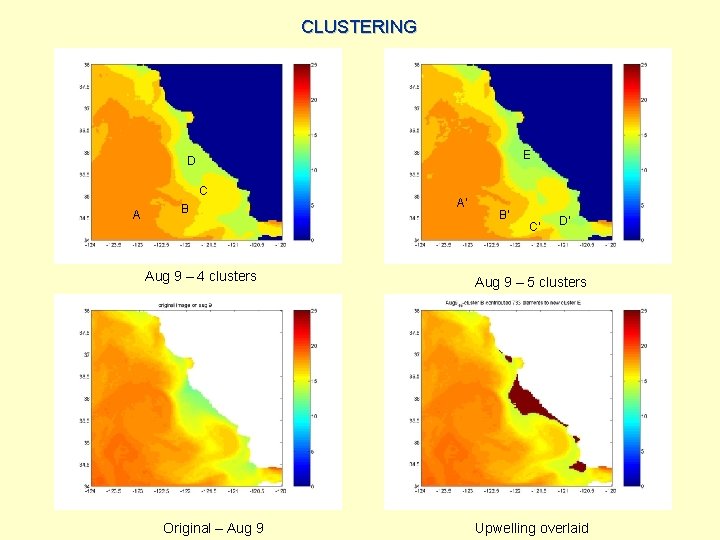 CLUSTERING E D C A B Aug 9 – 4 clusters Original – Aug