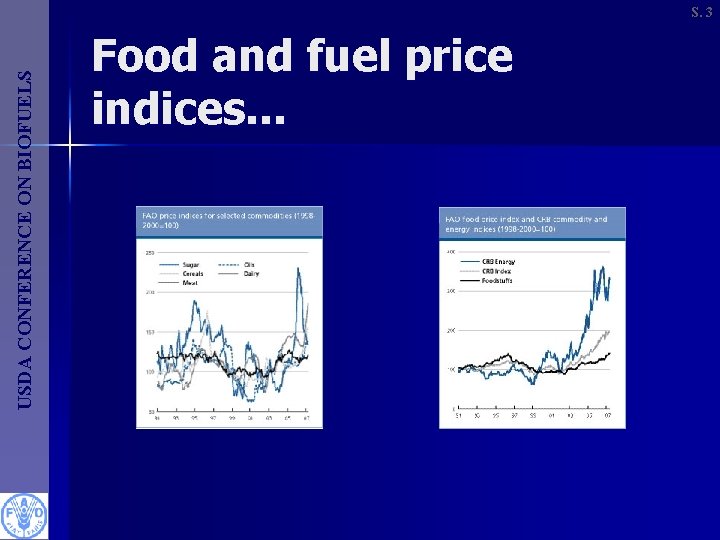 USDA CONFERENCE ON BIOFUELS S. 3 Food and fuel price indices. . . 