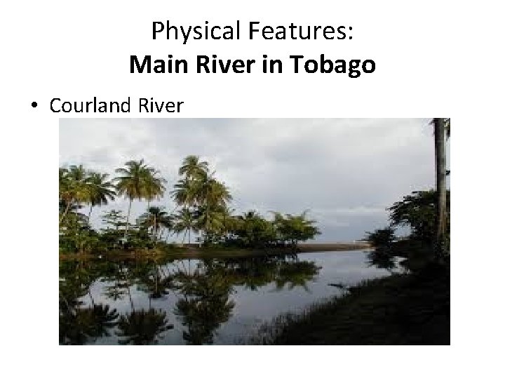 Physical Features: Main River in Tobago • Courland River 