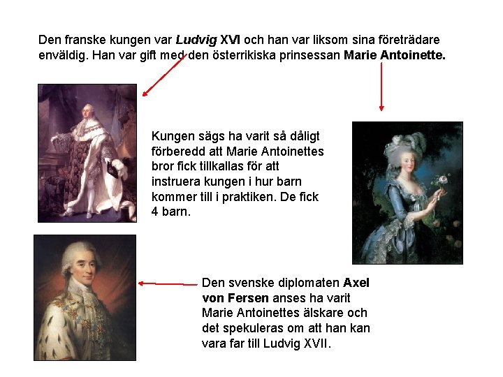 Den franske kungen var Ludvig XVI och han var liksom sina företrädare enväldig. Han