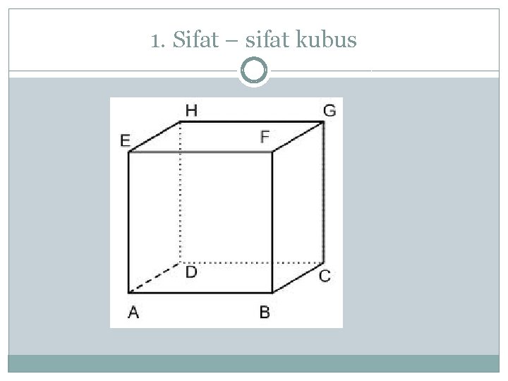 1. Sifat – sifat kubus 