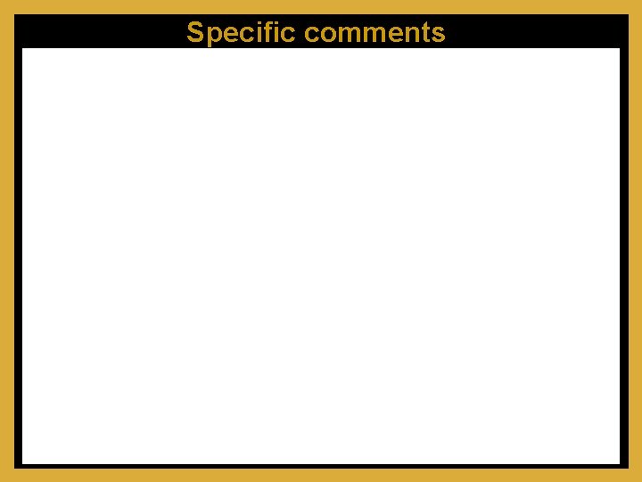 Specific comments 2021 -06 -05 