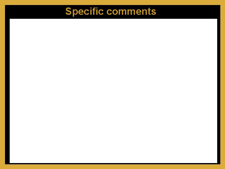 Specific comments 2021 -06 -05 