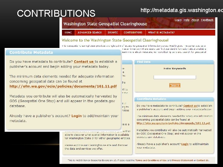 CONTRIBUTIONS http: //metadata. gis. washington. ed 
