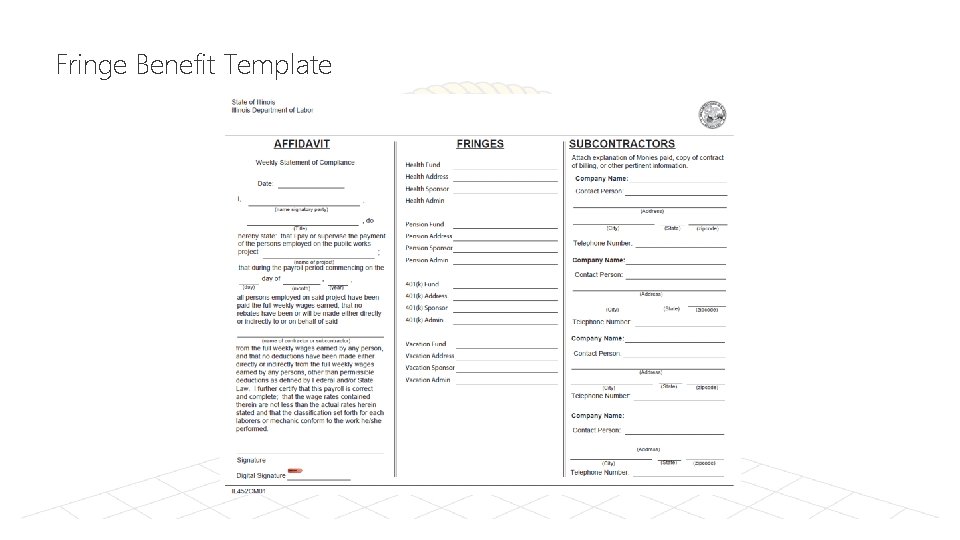 Fringe Benefit Template 