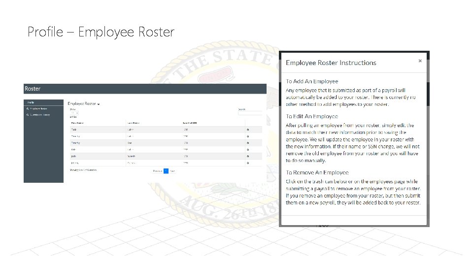 Profile – Employee Roster 