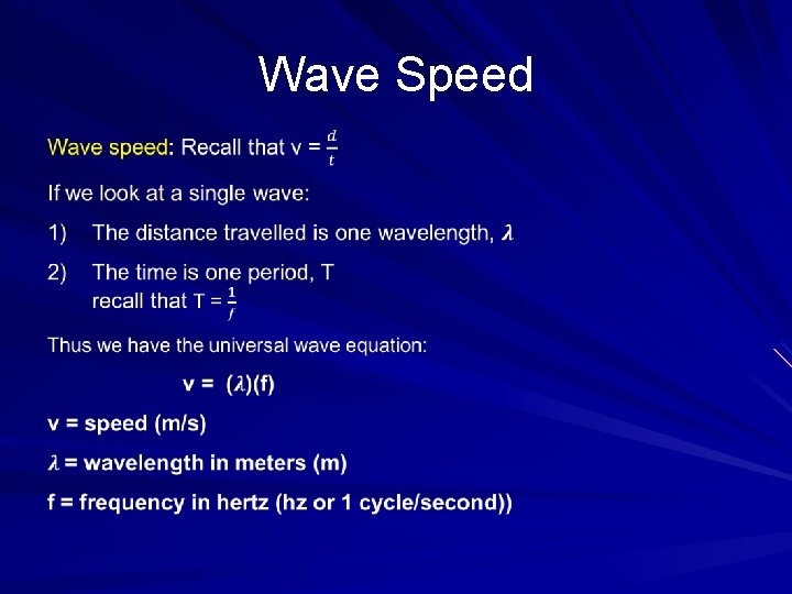 Wave Speed 
