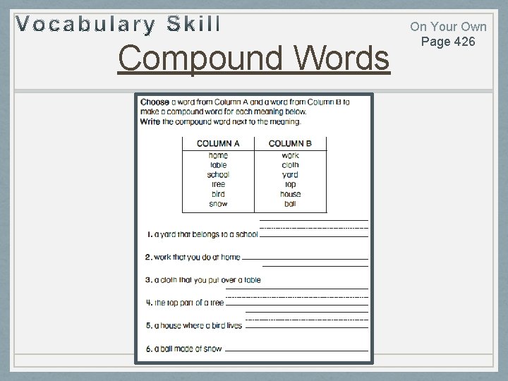 Compound Words On Your Own Page 426 