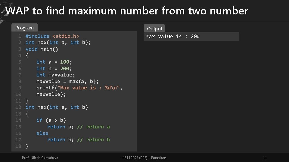 WAP to find maximum number from two number Program 1 2 3 4 5