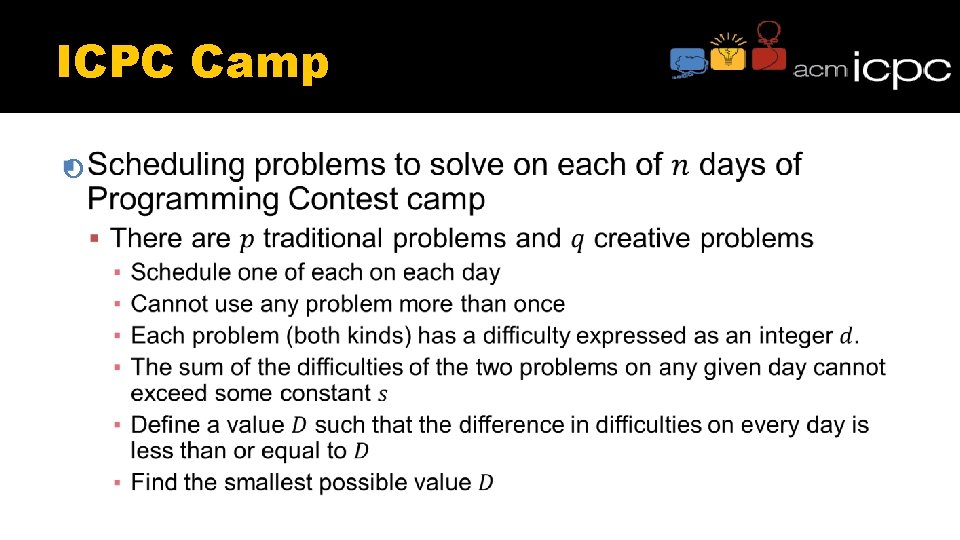 ICPC Camp ICPC Camp