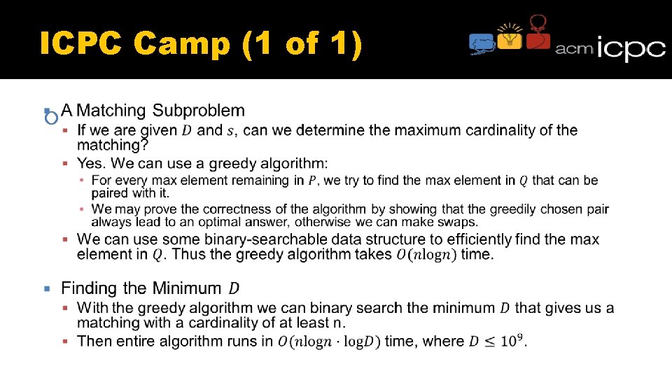 ICPC Camp (1 of 1) ICPC Camp (1 of 1)