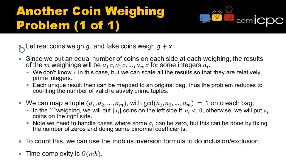 Another Coin Weighing Problem (1 of 1) Another Coin Weighing Problem (1 of 1)