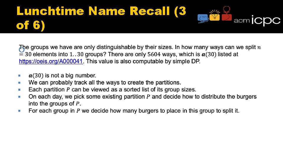 Lunchtime Name Recall (3 of 6) Lunchtime Name Recall (3 of 6)
