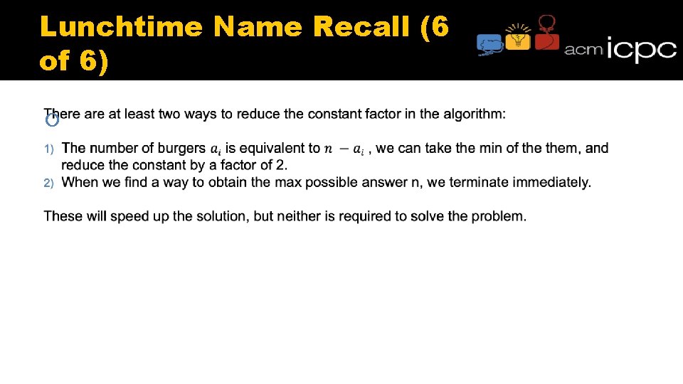 Lunchtime Name Recall (6 of 6) Lunchtime Name Recall (6 of 6)