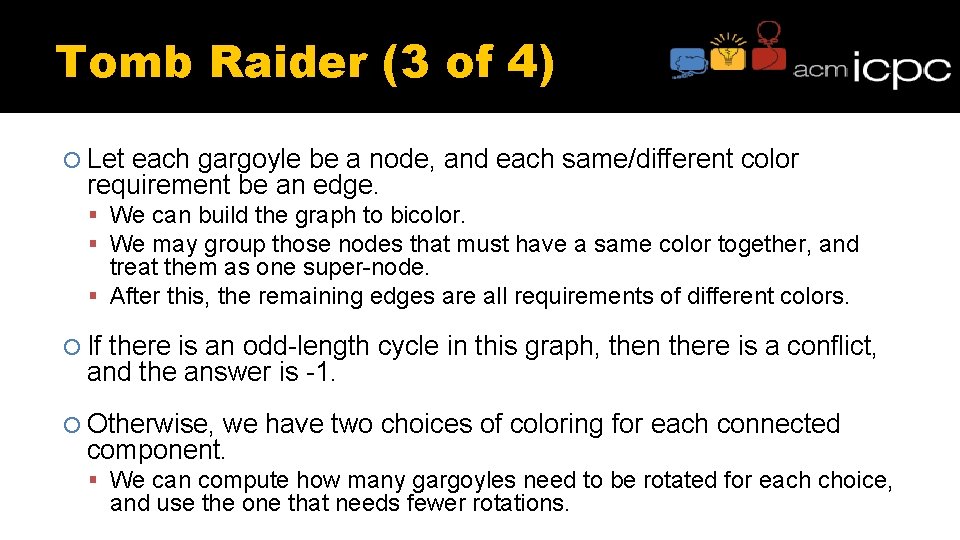 Tomb Raider (3 of 4) Let each gargoyle be a node, and each same/different Tomb Raider (3 of 4) Let each gargoyle be a node, and each same/different