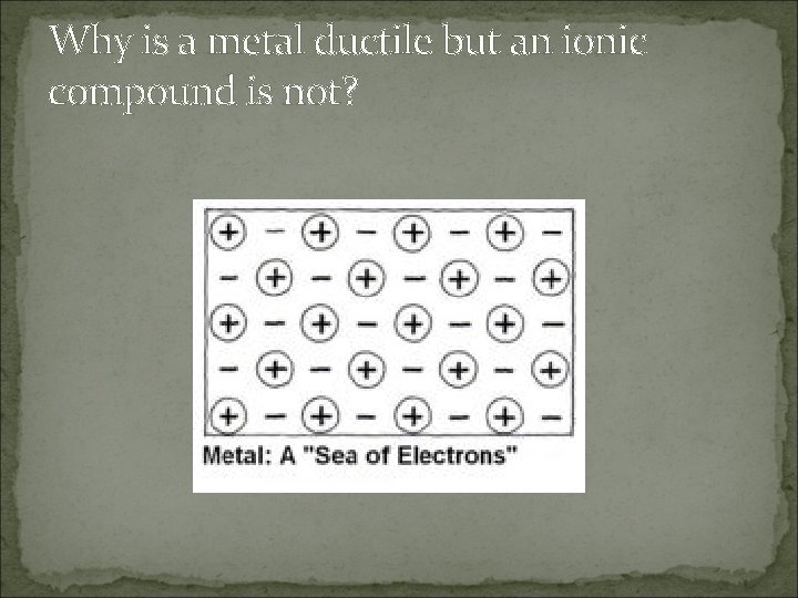 Why is a metal ductile but an ionic compound is not? 