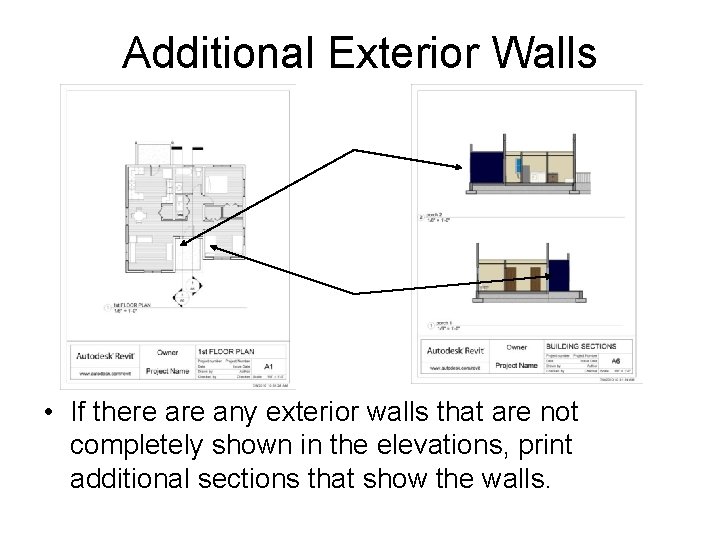 Additional Exterior Walls • If there any exterior walls that are not completely shown