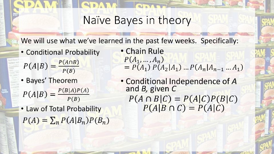 Naïve Bayes in theory • 