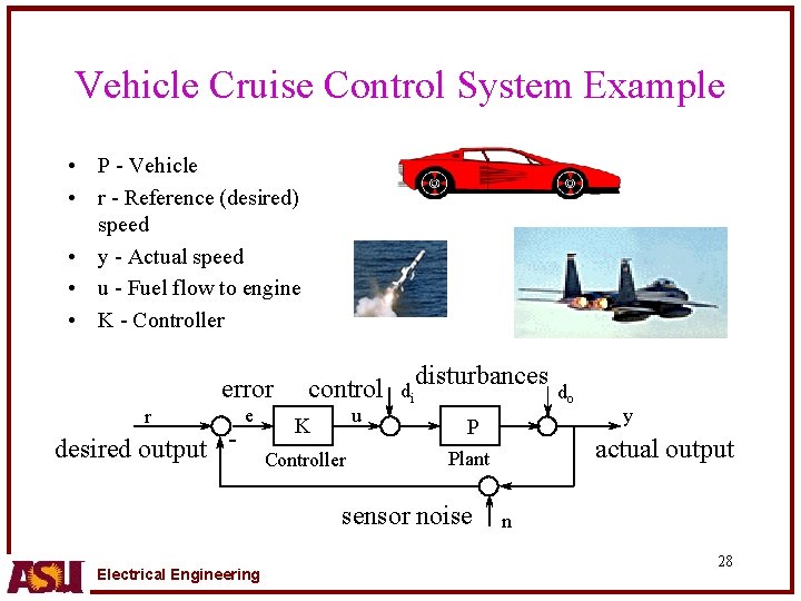 Vehicle Cruise Control System Example • P - Vehicle • r - Reference (desired)