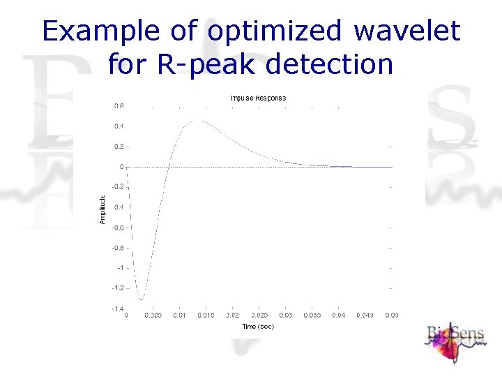 Example of optimized wavelet for R-peak detection Example of optimized wavelet for R-peak detection