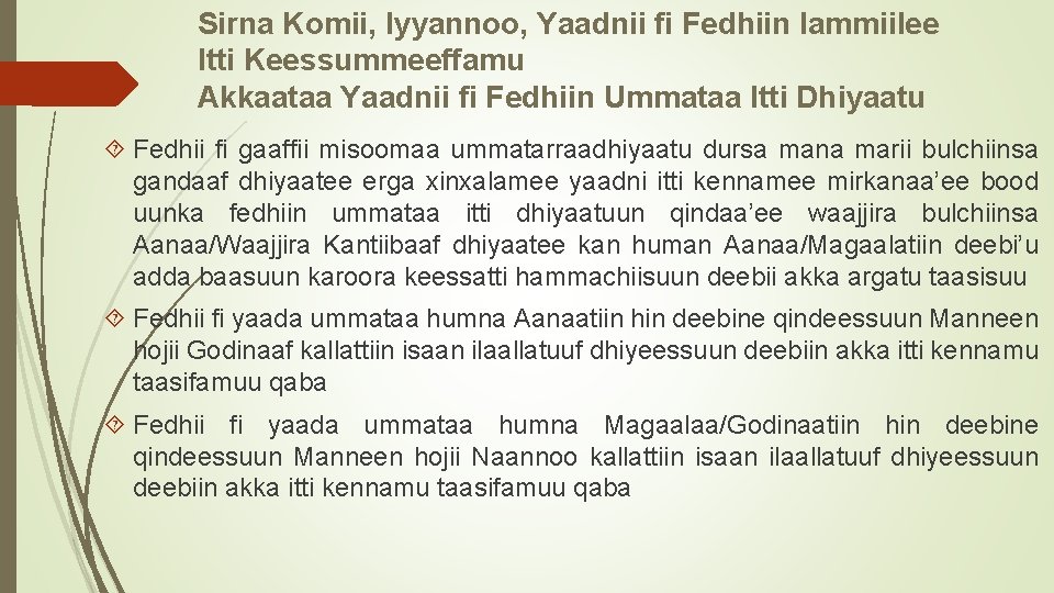 Sirna Komii, Iyyannoo, Yaadnii fi Fedhiin lammiilee Itti Keessummeeffamu Akkaataa Yaadnii fi Fedhiin Ummataa