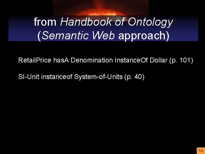 from Handbook of Ontology (Semantic Web approach) Retail. Price has. A Denomination Instance. Of