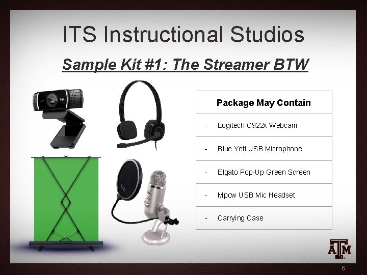 ITS Instructional Studios Sample Kit #1: The Streamer BTW Package May Contain - Logitech