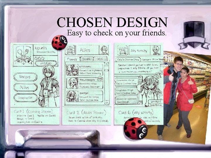 CHOSEN DESIGN Easy to check on your friends. 