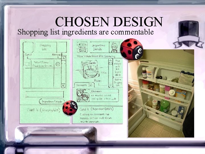 CHOSEN DESIGN Shopping list ingredients are commentable 
