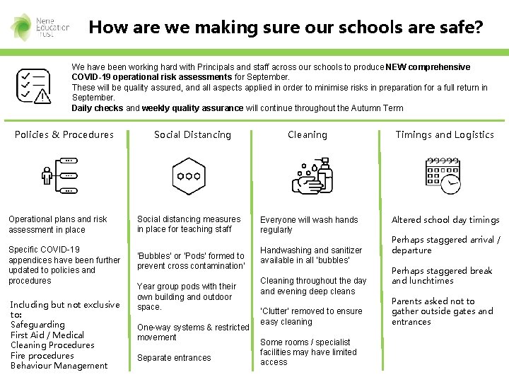 How are we making sure our schools are safe? We have been working hard