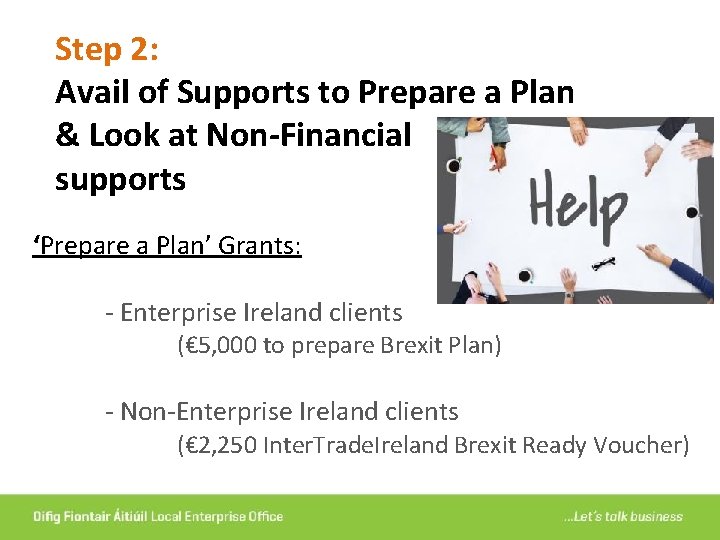 Step 2: Avail of Supports to Prepare a Plan & Look at Non-Financial supports