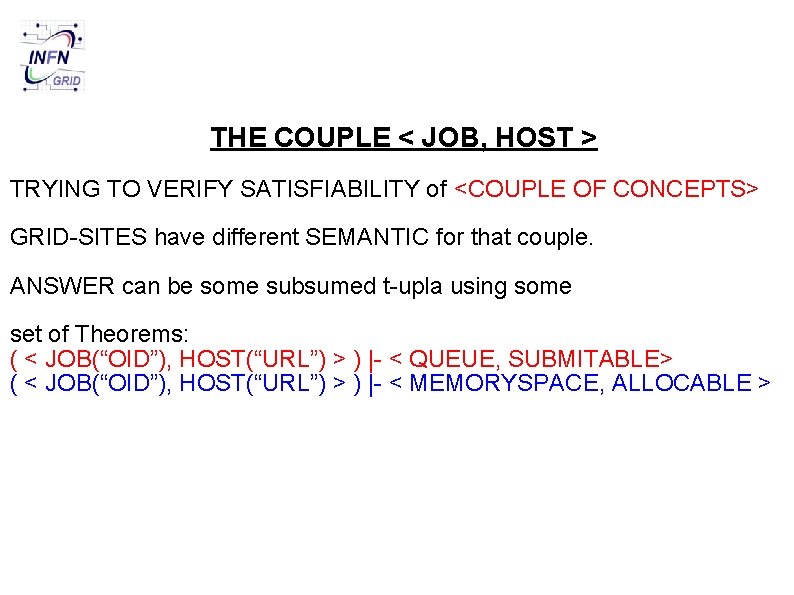 THE COUPLE < JOB, HOST > TRYING TO VERIFY SATISFIABILITY of <COUPLE OF CONCEPTS>