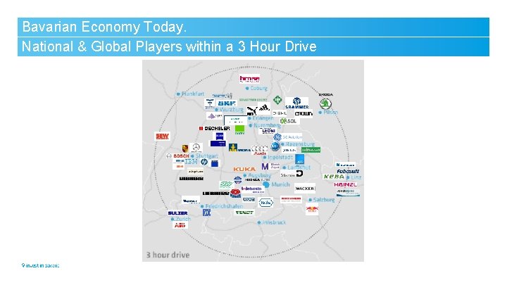 Bavarian Economy Today. National & Global Players within a 3 Hour Drive 
