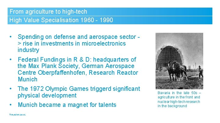From agriculture to high-tech High Value Specialisation 1960 - 1990 • Spending on defense